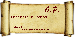 Ohrenstein Panna névjegykártya